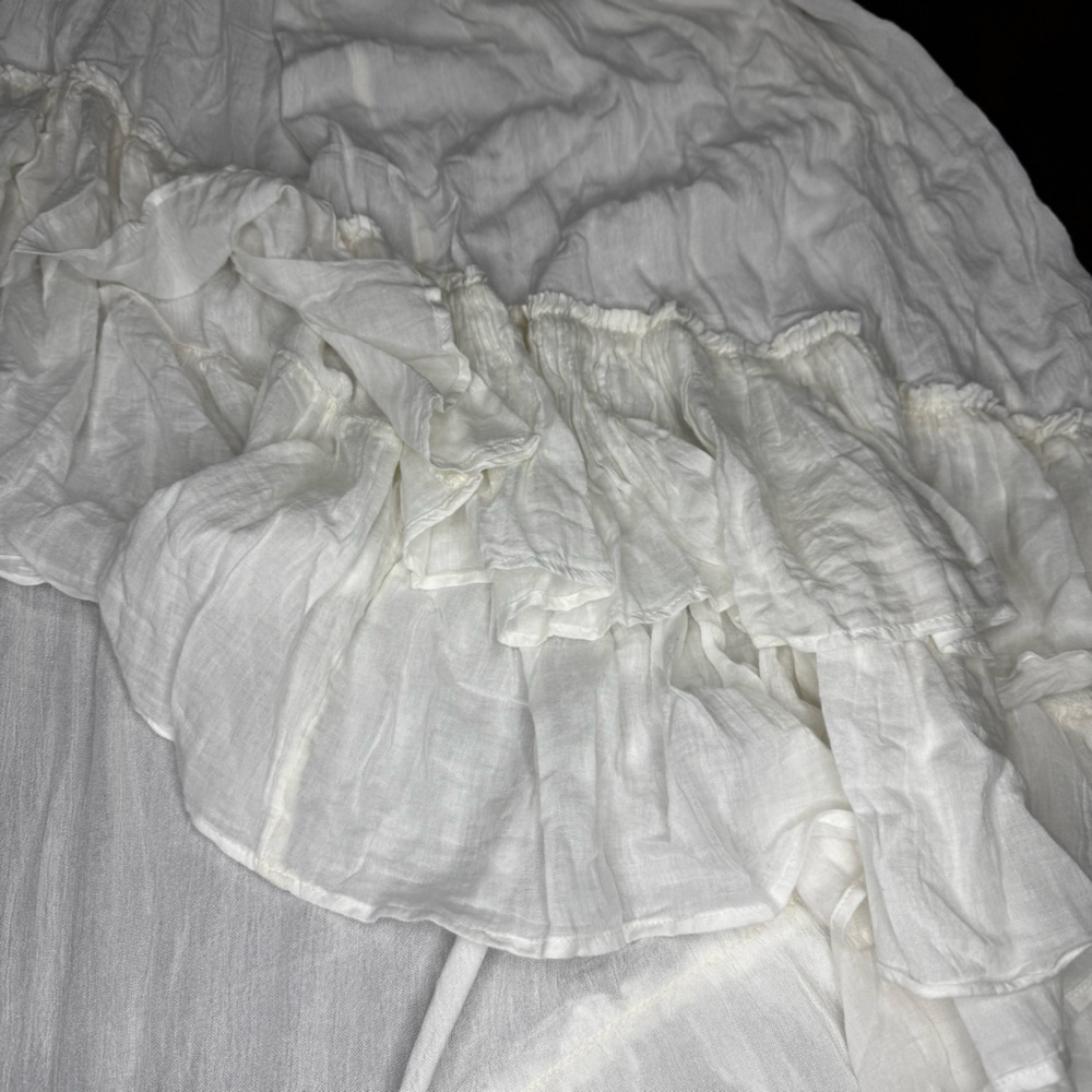 Free People Sunsational Midi Elegant White Ruffled Dress Extra Small Nwt - Picture 5 of 15